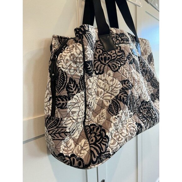 Vera Bradley Key West QVC Exclusive Large Weekender Travel Bag Rare Beige Black - Picture 5 of 11